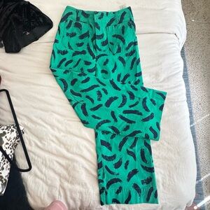 Anthropologie MAEVE The Colette Cropped Wide-Leg Pants GREEN